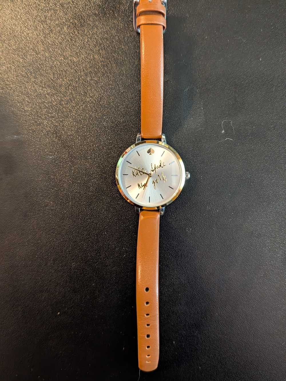 kate spade Brown Leather Strap Watch with Silver Case